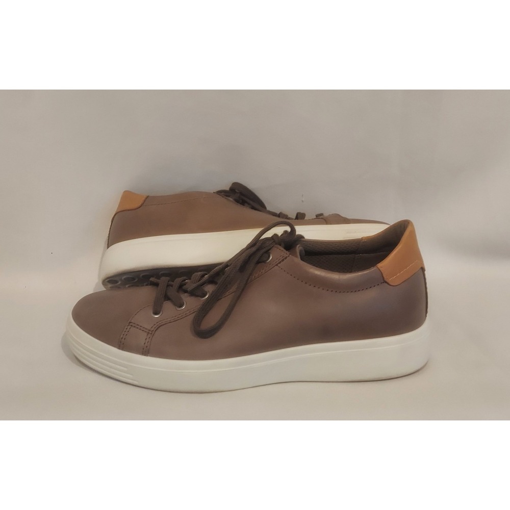 Ecco Mens Dark Clay (Brown) Soft Classic Leather Sneakers Shoes Size 11-11.5